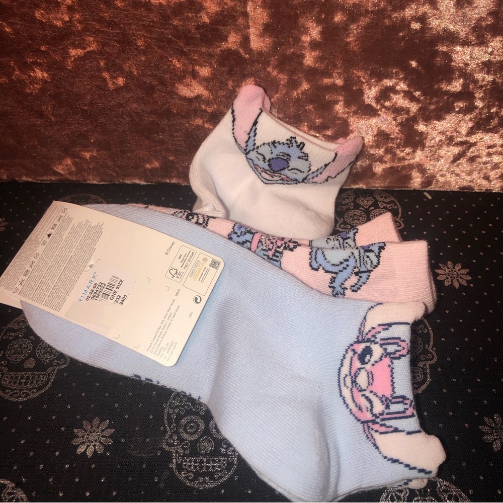 Stitch and angel 3 pack of socks